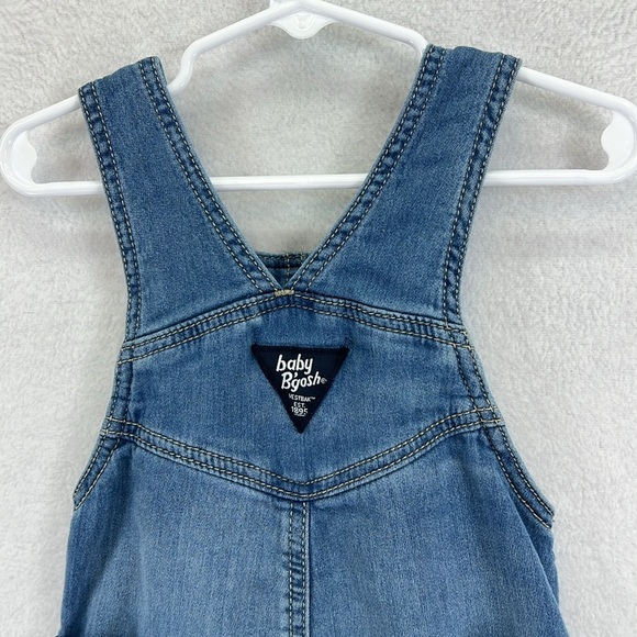 Oshkosh Baby B’gosh Overalls Sz 18 Months Blue Denim Elastic Cuffs Cotton Blend - Picture 6 of 8